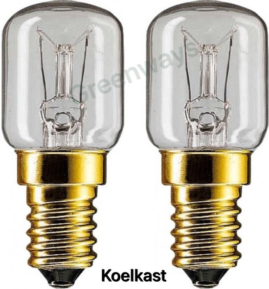 Structureel Bang om te sterven Spelen met Koelkastlampje - 15Watt - Koelkast - Lamp - 15W - E14 - Helder - Fridge -  Freezer (2... | bol.com