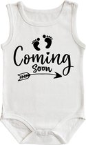 Romper - Coming soon - maat: 62/68 - kapmouw - baby - aankondiging zwangerschap - zwanger - rompertjes baby - rompertjes baby met tekst - rompers - rompertje - rompertjes - stuks 1