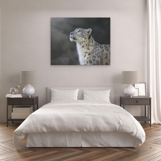 Artaza Peinture sur Toile Léopard aux Yeux Bleus - 100x80 - Groot - Photo sur Toile - Impression sur Toile
