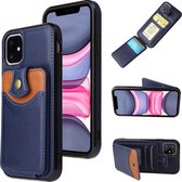 GSMNed – Luxe iPhone XR Blauw – hoogwaardig Leren Pu Hoesje – iPhone XR Blauw – Card case met sluiting