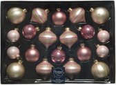 Decoris Kerstballenset glas 20 stuks roze