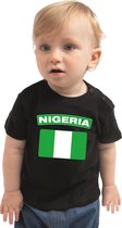 Nigeria baby shirt met vlag zwart jongens en meisjes - Kraamcadeau - Babykleding - Nigeria landen t-shirt 62 (1-3 maanden)