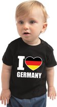 I love Germany baby shirt zwart jongens en meisjes - Kraamcadeau - Babykleding - Duitsland landen t-shirt 62 (1-3 maanden)