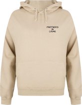 PARTNERS IN CRIME couple hoodies beige (UNISEX - maat XS) | Matching hoodies | Koppel hoodies