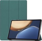 Voor Honor Tablet V7 Pro Custer Textuur Horizontale Flip Lederen Case met Drie-opvouwbare Houder & Slaap / Wake-up Functie (Donkergroen)