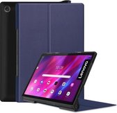 Voor Lenovo Yoga Tab 11 Custer Textuur Horizontale Flip PU Lederen Case met Houder & Slaap / Wake-up Functie (Donkerblauw)