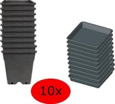 Fertraso 3.5L KWEEKPOT + LEKBAK 14x14 10 STUKS
