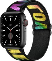 YONO Nylon Stretch Bandje geschikt voor Apple Watch Series 8 7 6 5 4 3 2 1 - 38 - 40 - 41 mm - Colour Mix