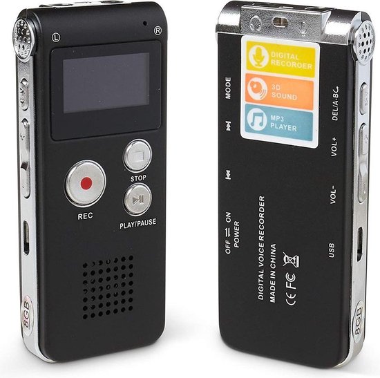 Voice Recorder Premium - Stereo Opname - Met MP3 Speler functie - Basic