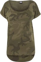 Urban Classics Dames Tshirt -2XL- Camo Back Shaped Groen