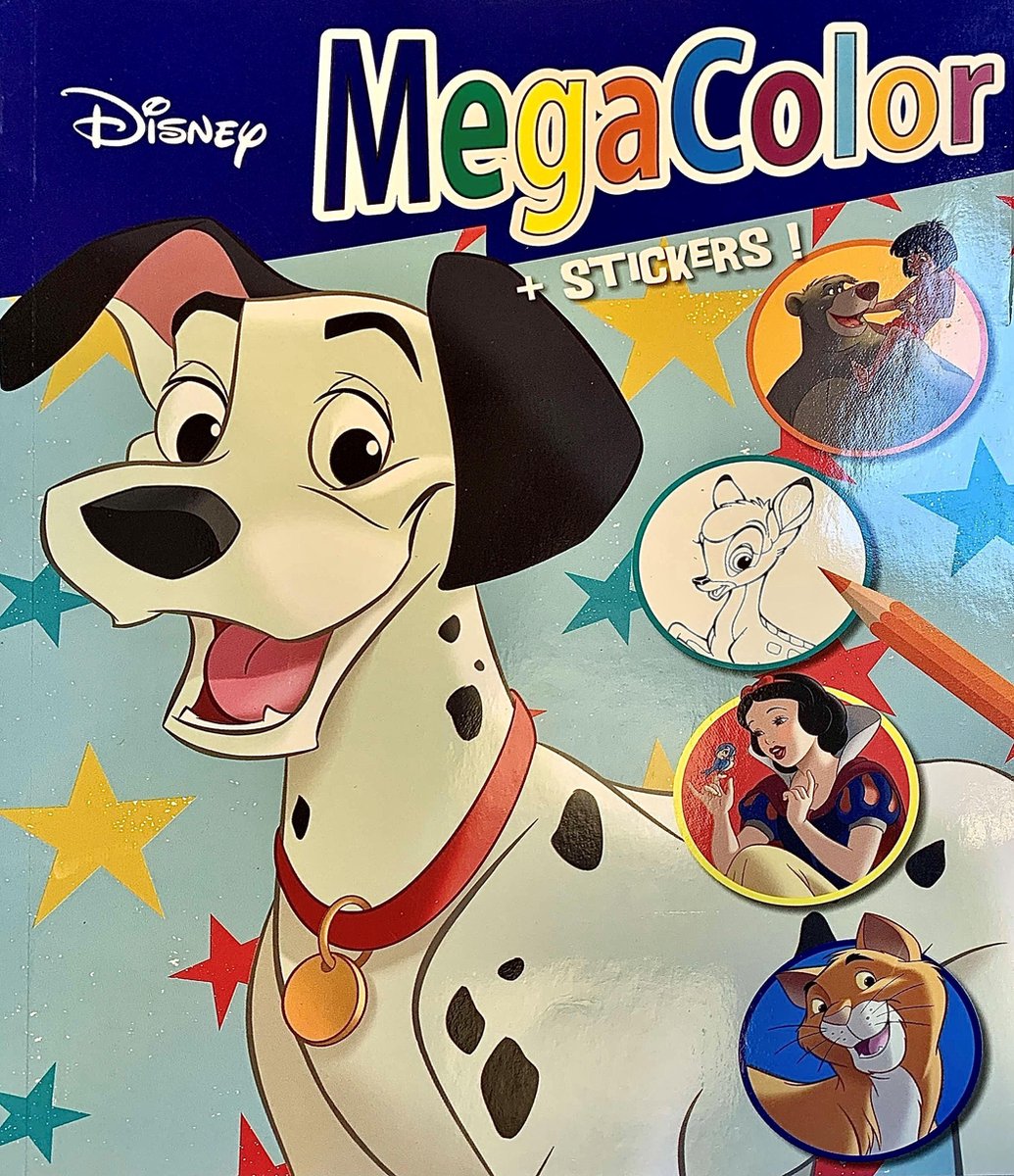 Disney | Megacolor kleurboek + stickers | dik kleurboek met prachtige disney illustraties