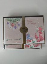 16 Carte de Noël de Luxe et carte du Nouvel An - avec enveloppe - 13x18cm - 16 pièces - Or