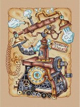 Borduren - steampunk telefoon - 30x40 cm - 36 kleuren