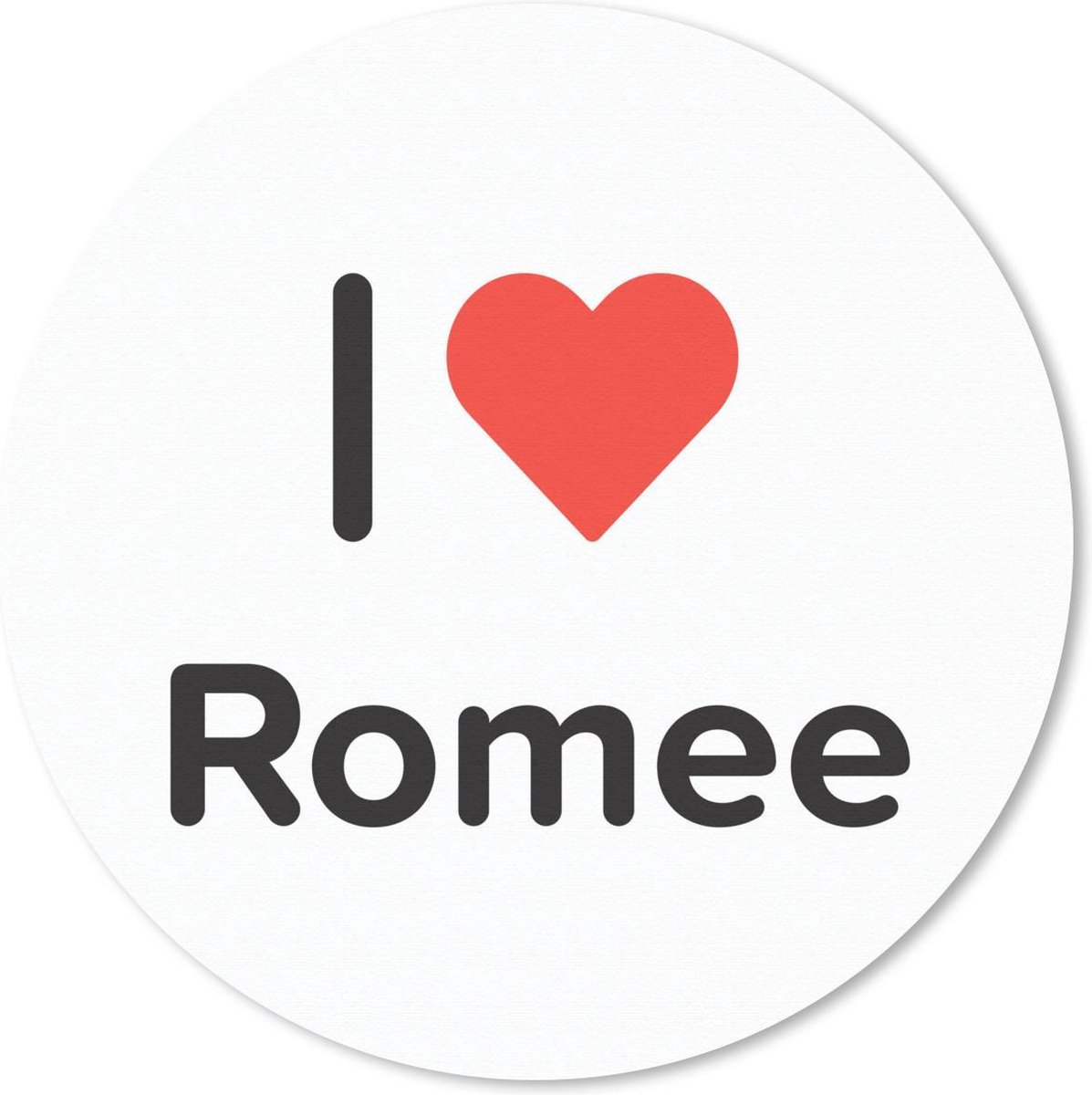 Muismat rond 50x50 cm - Mousepad I love - Romee - Meisje - Ronde muismatten