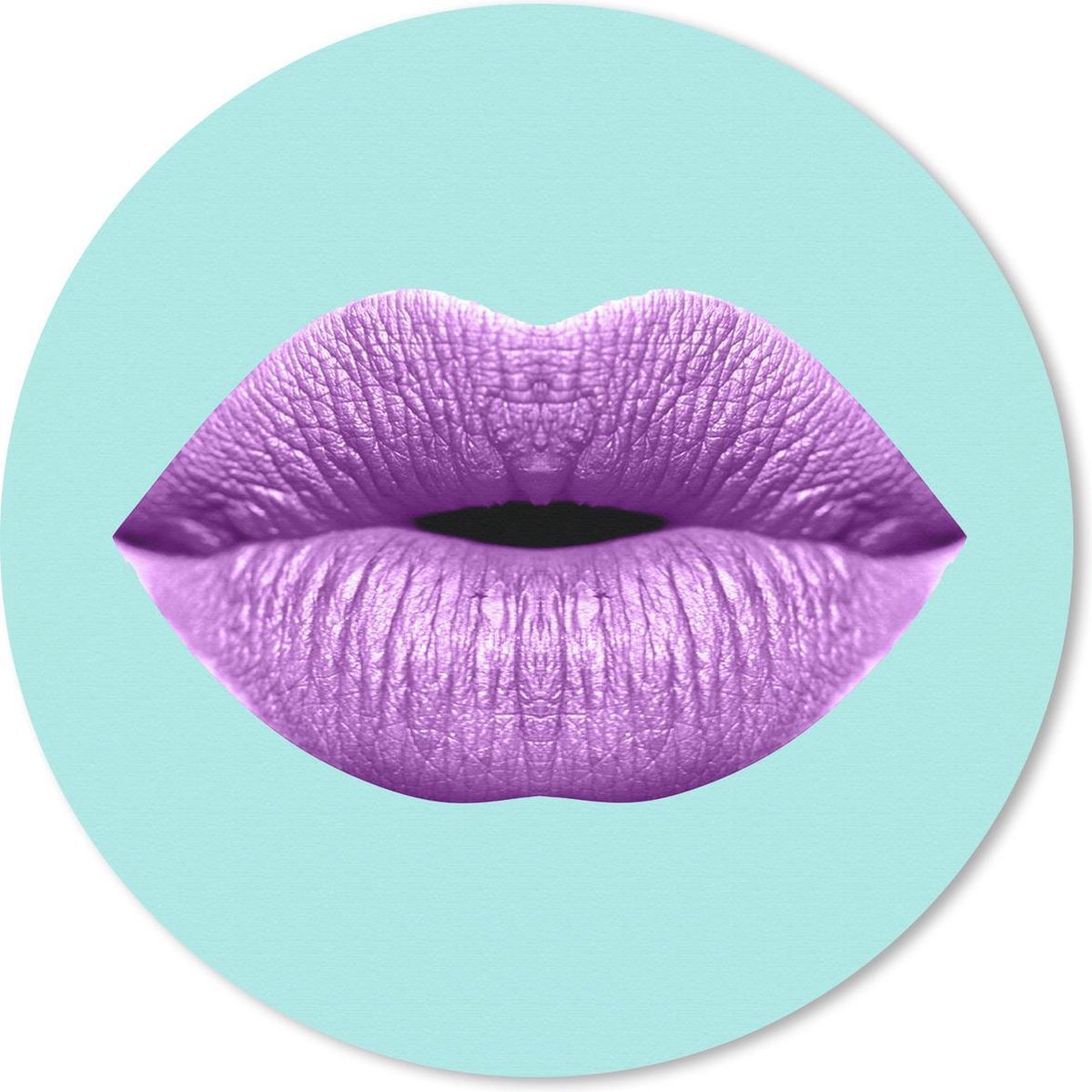 Muismat rond 50x50 cm - Mousepad Lippen - Pastel - Paars - Ronde muismatten