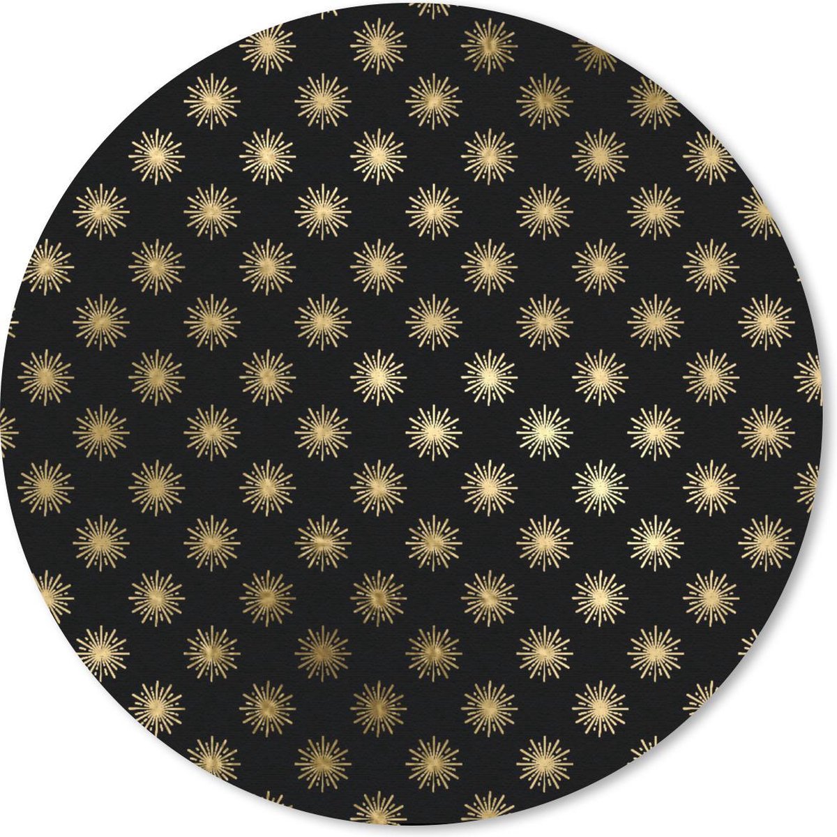 Muismat rond 40x40 cm - Mousepad Patronen - Zon - Goud - Ronde muismatten