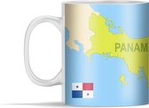 Mok - een groene kaart van Panama met vlag - 350 ml - Beker