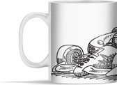 Mok - Een geschetste illustratie van een wagen uit de Formule 1 - 350 ml - Beker