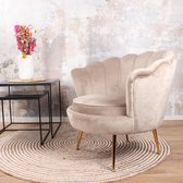 DS4U® fauteuil Feliz - stoel - lounge stoel - velvet - velours - fluweel - met armleuning - champagne