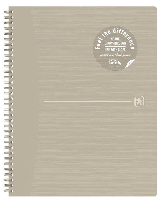 Bloc spirale OXFORD Origine A4+ ligné 70 feuilles 90g couverture carton souple sable