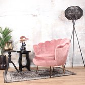 DS4U® fauteuil Feliz - stoel - lounge stoel - velvet - velours - fluweel - met armleuning - roze