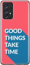 Samsung Galaxy A52 Telefoonhoesje - Transparant Siliconenhoesje - Flexibel - Met Quote - Good Things - Rood