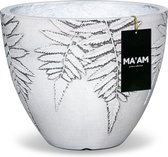 MA'AM Vio - bloempot - rond - 44x36 wit varen plant design - boho / botanisch stoere pantenpot decoratie