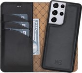 Samsung G. S21 Ultra - Uitneembare leer BookCase hoesje - Rustic Black