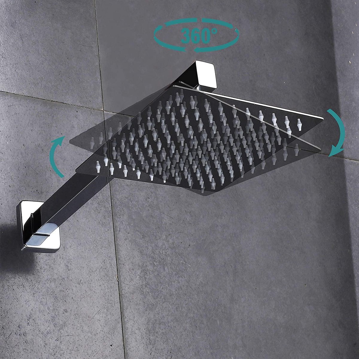BELANIAN - Inbouw - Doucheset - inbouw-douchesysteem met thermostaat, gemaakt van roestvrij staal 304 en messing, vierkante regendouchekop, eenvoudige installatie