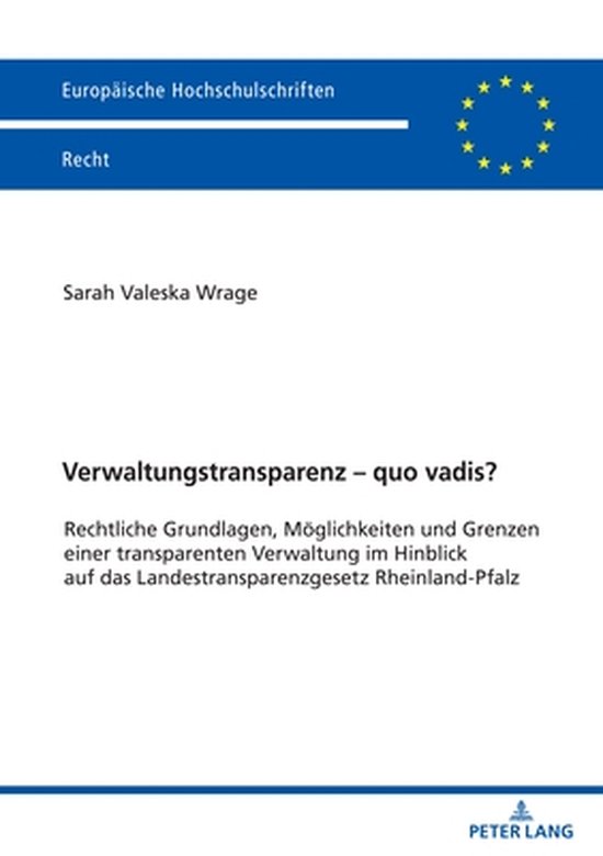 Foto: Europaeische hochschulschriften recht 6681 verwaltungstransparenz quo vadis 