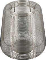 Zindlicht Lucero-Lantaarn "Lucero" Metaal. zilverkleurig. gevlochten met glasinzet (Ø 10 cm) voor stompkaarsen