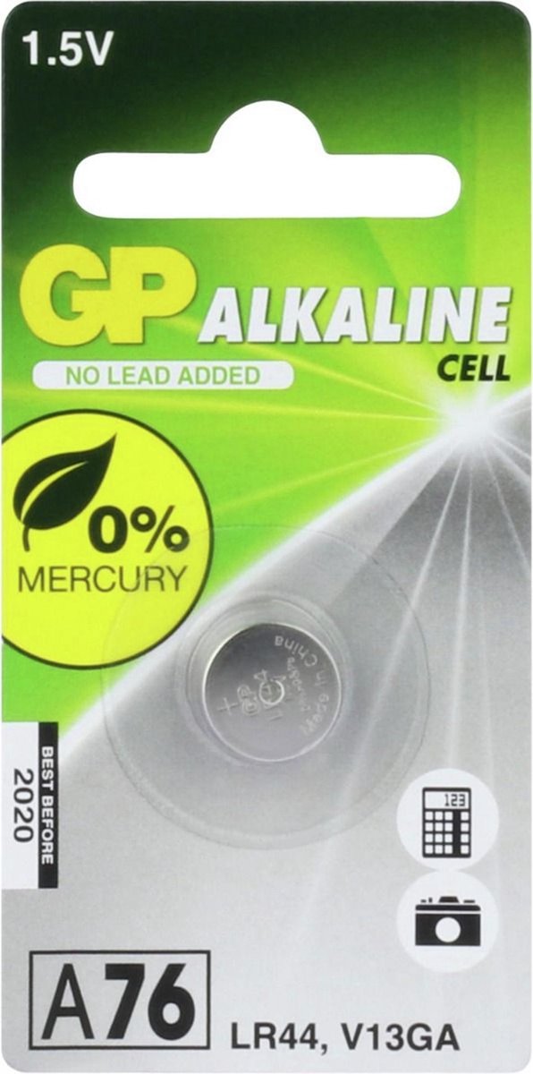 GP LR44 Knoopcel Alkaline Batterij
