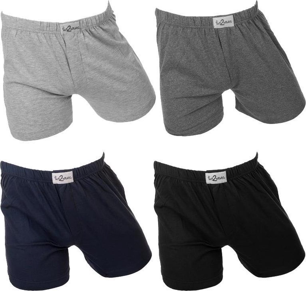 Fun2wear Ondergoed Heren - Losse Boxershort Heren - 4 Pack - Uni - L - Comfortabele Wijde Boxershorts voor Mannen