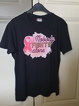 Pink Ribbon T-shirt - Nobody fights alone M