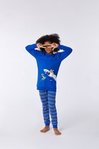 Woody pyjama meisjes/dames - blauw - ijsbeer - 212-1-POP-S/852 - maat 92