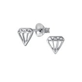 Joy|S - Zilveren diamant oorbellen - 6 mm