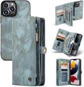 Caseme - Geschikt voor Apple iPhone 13 Pro Max - Vintage Portemonnee Hoesje - Blauw