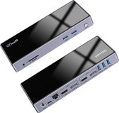 QGeeM D6902 | 15 in 1 USB-C Docking Station Hub | Incl. 2* HDMI / 2* DisplayPort (4K@60Hz) Ultra HD (Dual Display) | Voor MacOS / M1 / Windows