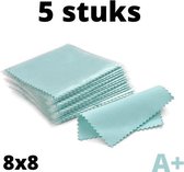 Brildoekjes - 5 Stuks - 8 x 8 cm - Brilpoets - Lenzen Schoonmaak Doekjes - Bril Poetsen - Juwelen Schoonmaken - Niet Geweven - Hemelblauw