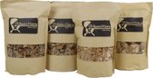 Houtsnippers assortiment Whisky - Rode wijn - Kers - Hickory hout (4 x 1700ml)| BBQ | Rookhout