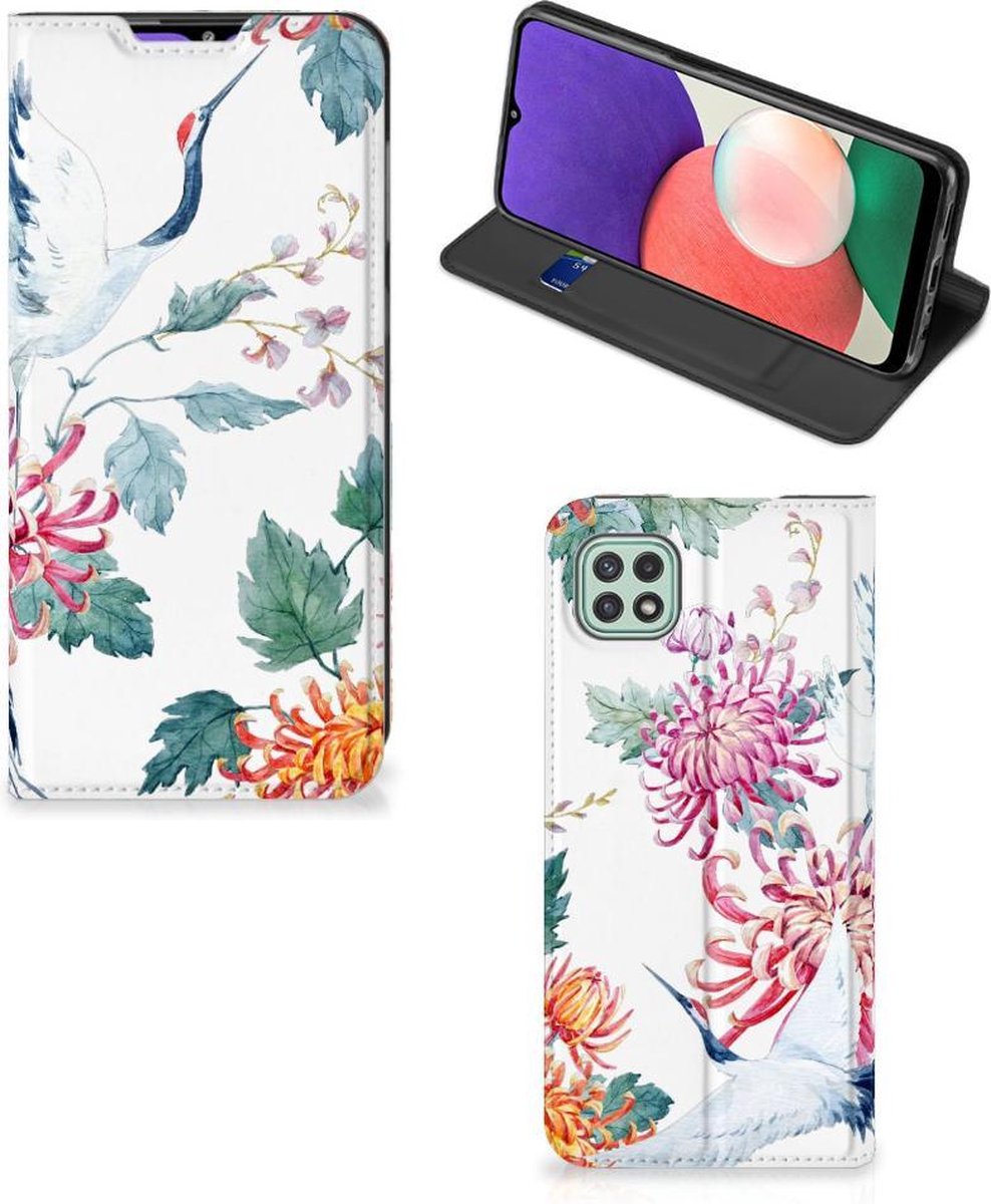 Samsung Galaxy A22 5G Hoesje maken Bird Flowers