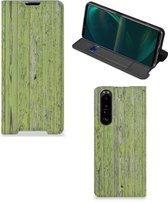 Telefoon Hoesje Sony Xperia 5 III Wallet Case Green Wood