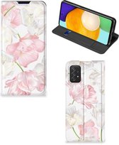 Stand Case Hoesje Cadeau voor Mama Geschikt voor Samsung Galaxy A03s Smart Cover Mooie Bloemen