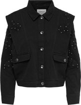 Only Jas Onlcarolina Canvas Stud Jacket Otw 15231498 Black Dames Maat - M