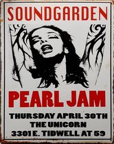Concert - Wandbord Soundgarden - Pearl Jam Metaal Rusty Look 30 x 40 cm