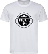 Wit T-Shirt met “ Legend sinds 1971 “ print Zwart  Size XXXXL