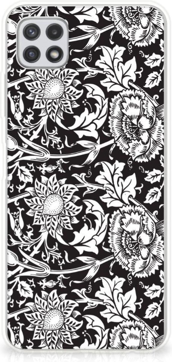 Samsung Galaxy A22 5G TPU Case Black Flowers