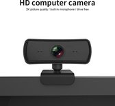 2K HD Webcam-Autofocus-Microfoon-USB-Plug&Play-Met privacysluiter-Webcamcover-Resolutie 2560*1440-Webcam voor PC&Laptop-360°Draaibaar-Vergaderen-Werk&Thuis-School-Videogesprekken-Conferenties