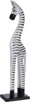 Decowood Zebra beeld 13x9x50cm | decoratieve accessoires – beeldjes decoratie / beeldje industrieel