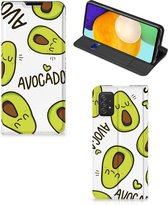 Mobiel Bookcase Valentijn Cadeautje Haar Geschikt voor Samsung Galaxy A03s Smart Cover Hoesje Avocado Singing